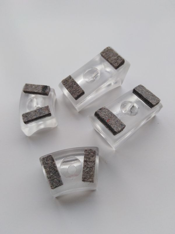 Slides for cantilever chairs Thonet Plastic Slides with felt insert transparent